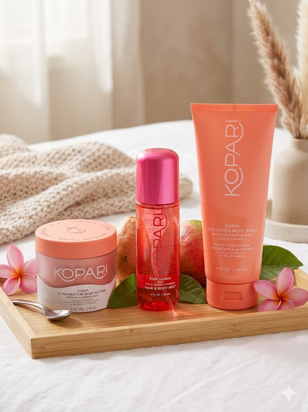 NEW Sealed Kopari Pink Guava 3-Piece Full Size Body Care Bundle Routine